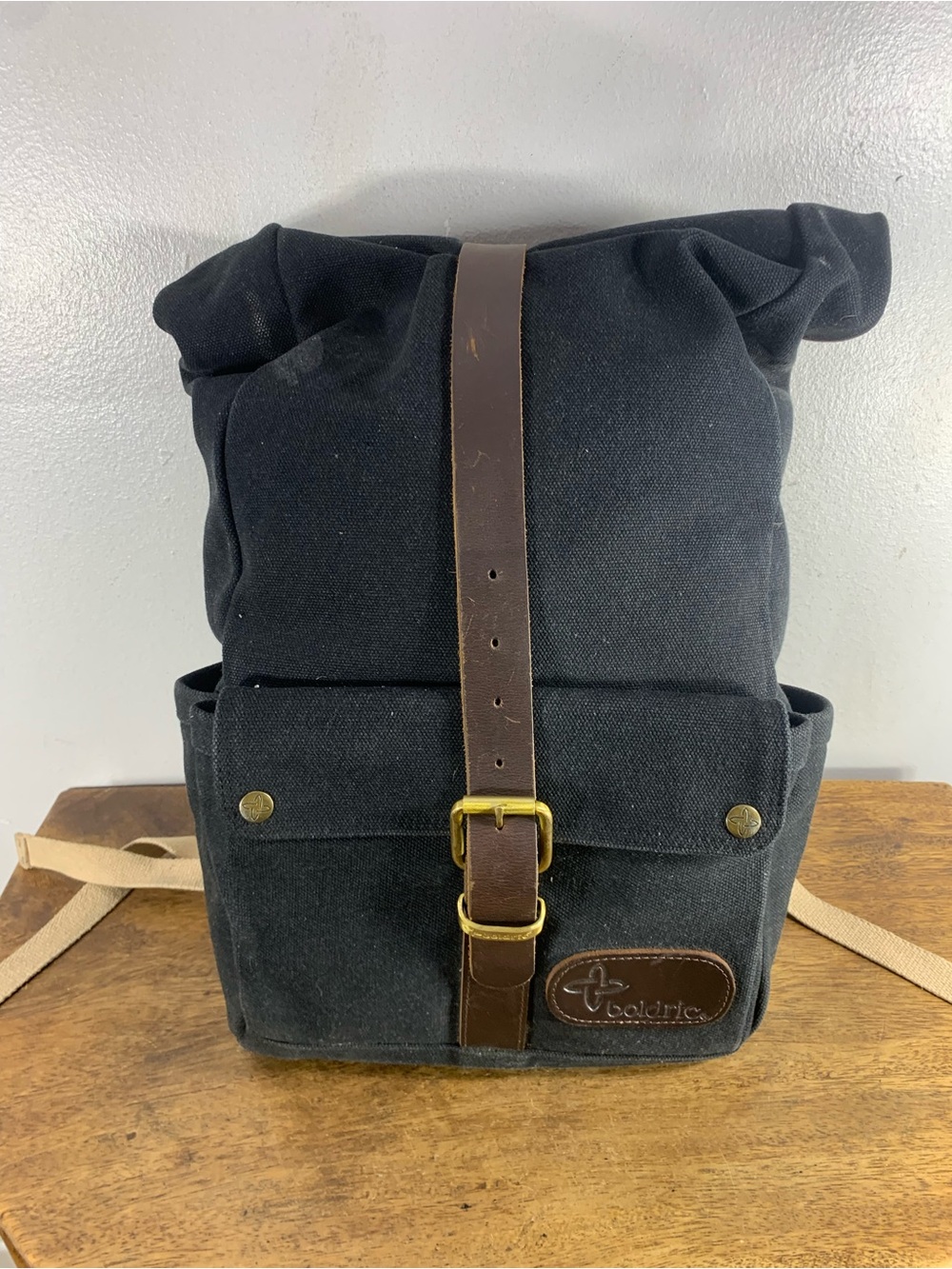 Large Canvas and leather unisex backpack
